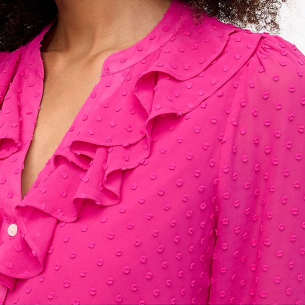 J Crew swiss dot overlay button up size small - Picture 3 of 11